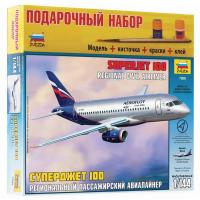 Сборная модель Самолет Суперджет 100 с подарочным набором